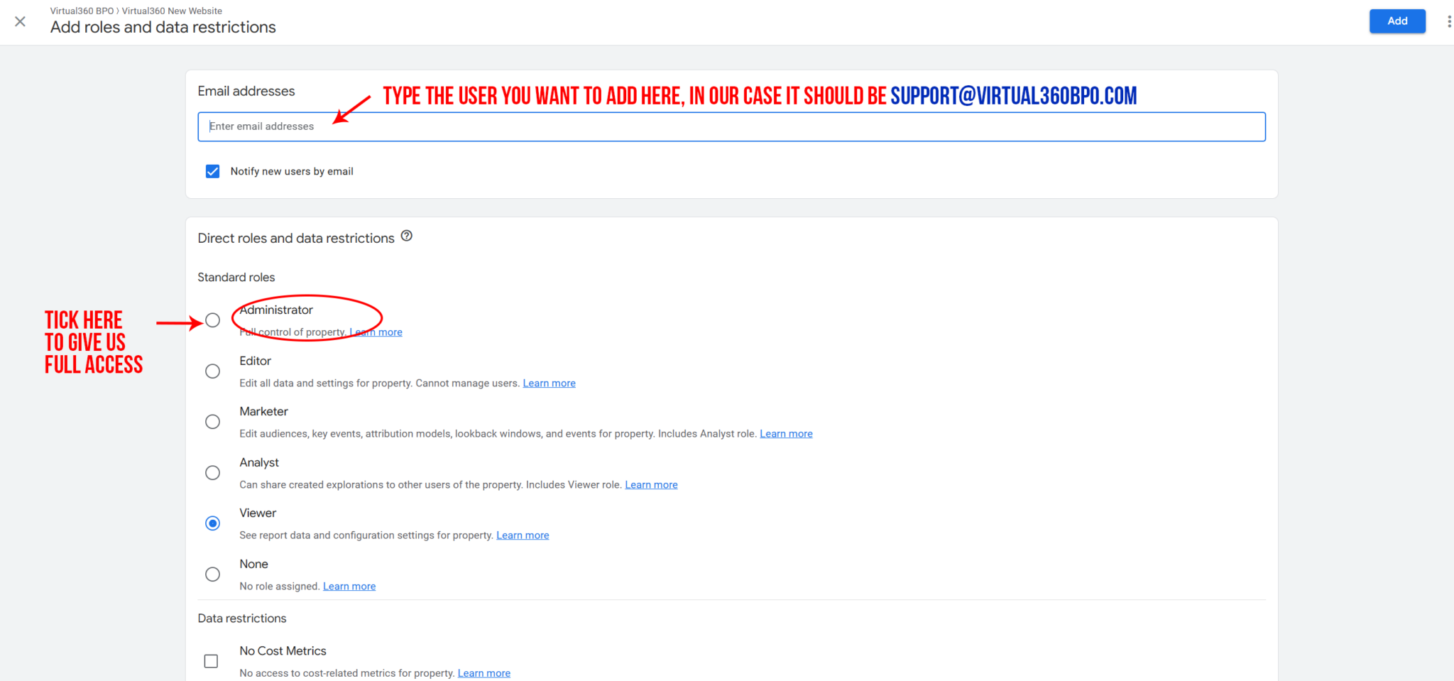 Adding Google Analytics - Virtual360