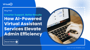 representing AI-powered virtual assistant services improving admin productivity.
